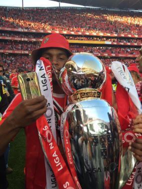 Renato Sanches with a victory cup.